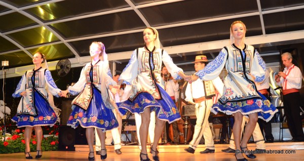 Lively dancers with colorful costumes