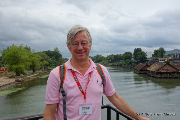 Tim standing on the bridge over the River Kwai