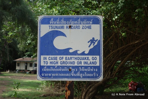 Tsunami Warning sign - sad reminder of when this area was wiped out
