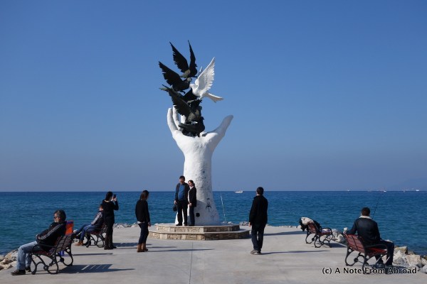 Statue on the waterfront in town