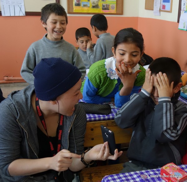 Laughing at their picture