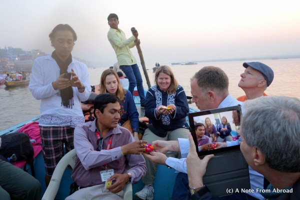 A few of our group getting their offerings ready.