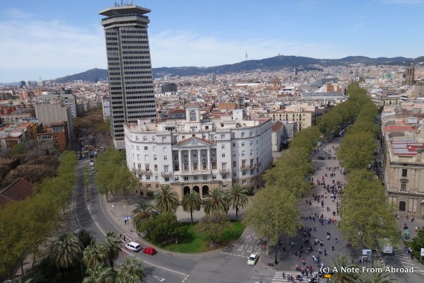 La Rambla on the right