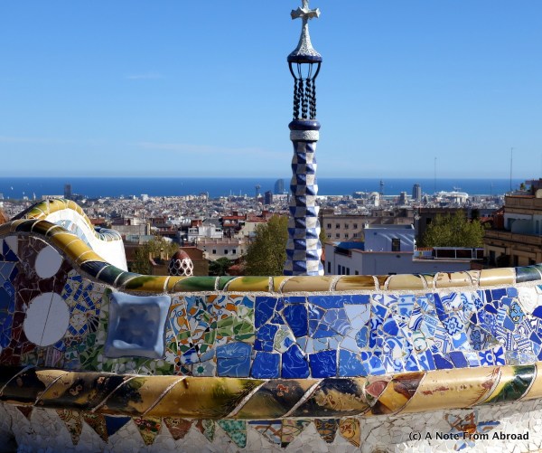 From the terrace with view of the ocean in the background