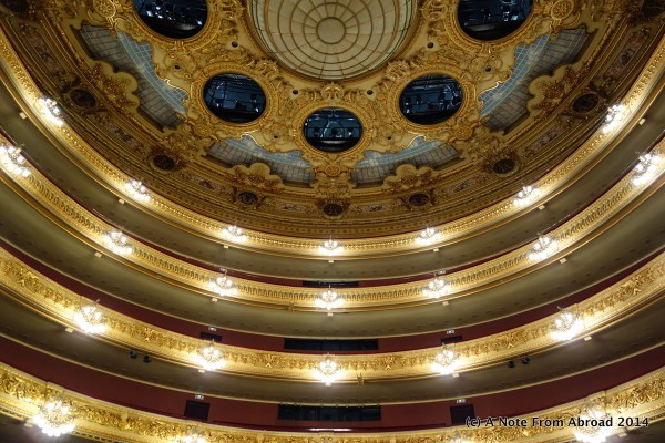 From the stage, looking back and up