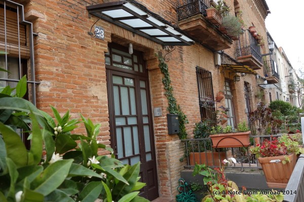 Typical row of houses in village