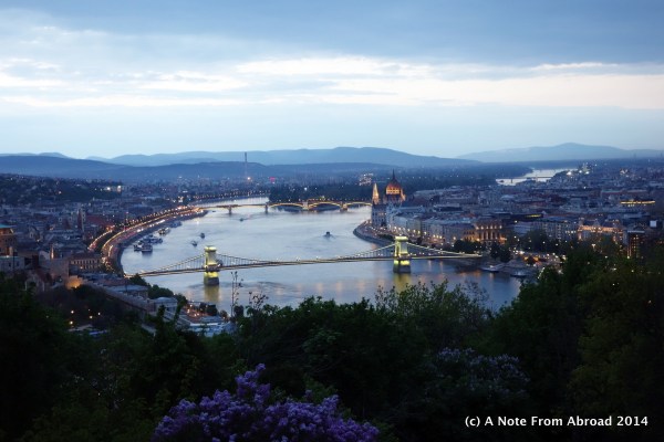Evening view of the Danube from Citadel Hill