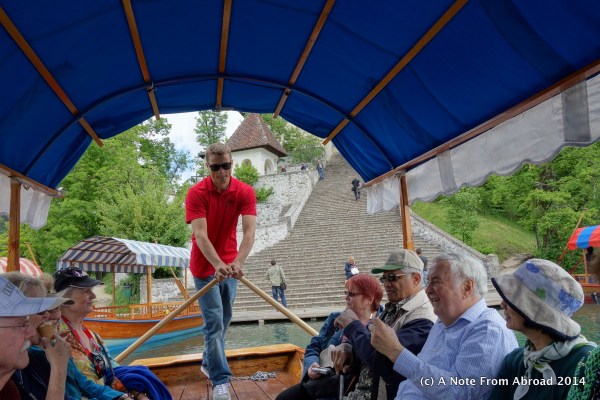 One strong rower with over a dozen passengers
