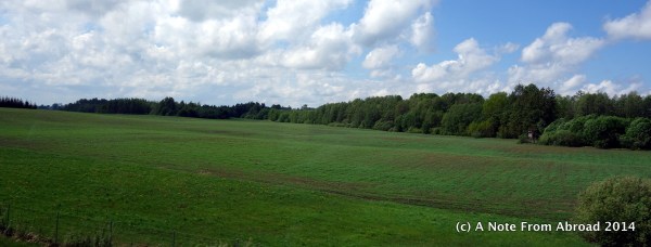 Gently rolling green hills