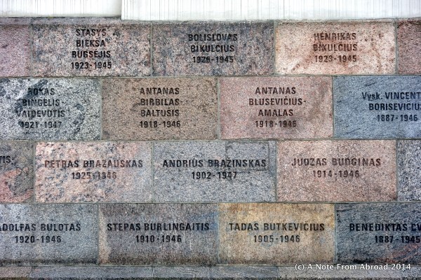 Just a very few of the names engraved on the side of the building