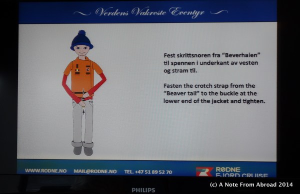 How to put on the life jacket...