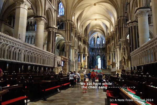 Taken from the choir section of the church