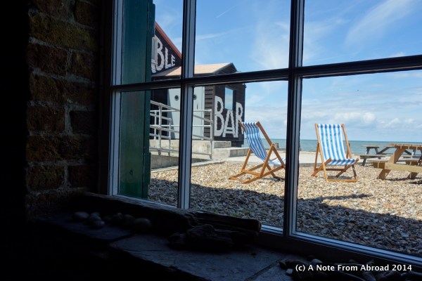 Through the window at the restaurant