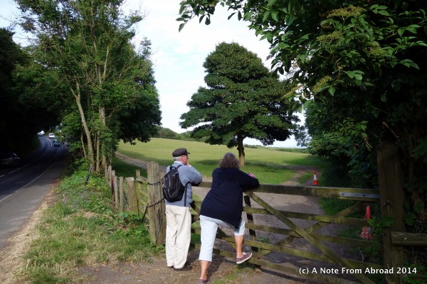 Waiting with us for our bus along a country road.