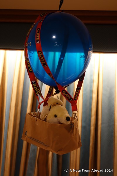 Gus taking a hot air balloon ride