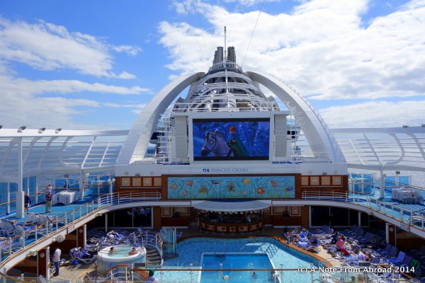 Watching Movies on deck. I think this is "Frozen" on at the moment