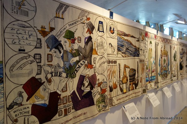 A few panels of the Scottish Tapestry