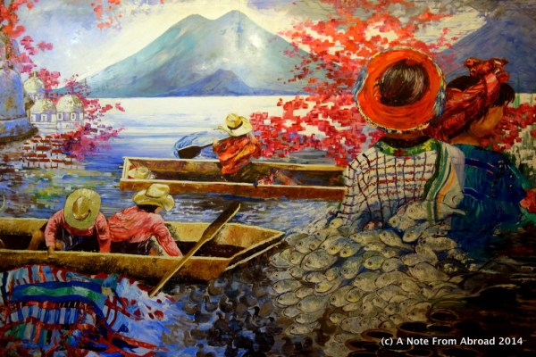 Lobby mural at Porta Hotel del Lago