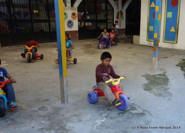The young boy in the brown shirt is badly malnourished. He is the size of a five year old, but is  TEN. He is part of the Critical needs program.