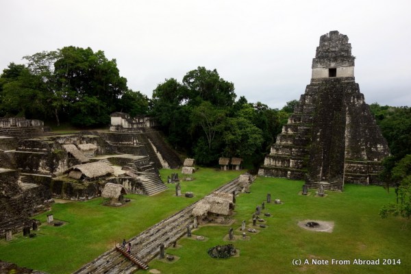 Grand Plaza, Tikal National Park. We had the place all to ourselves. Temple I is on the right, also known as the Temple of the Great Jaguar