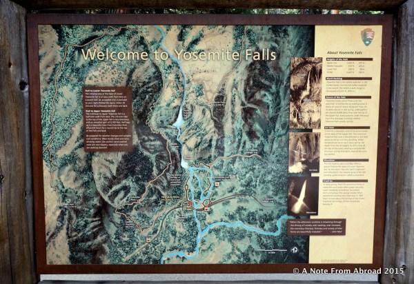 Map of Yosemite Falls area