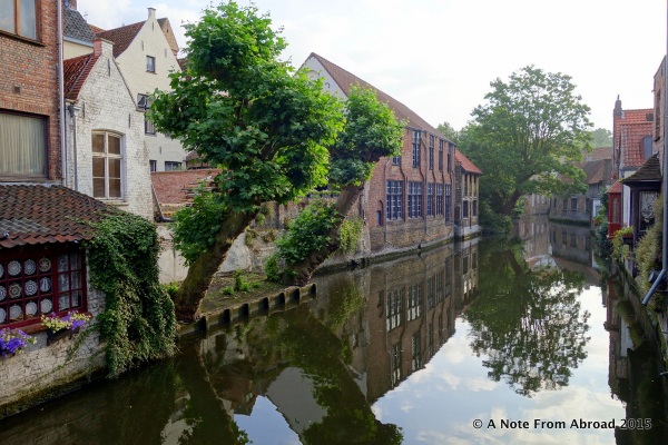 Along one of several canals that pass through Brugge