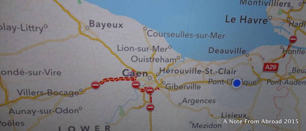 Sample of road blockage as shown on Tim's iPhone