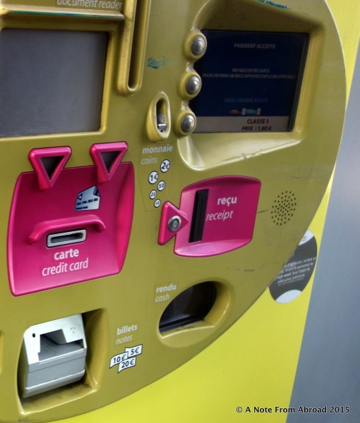 Toll booth on the bridge - insert credit card or cash, push button, retrieve card, get receipt and off you go.