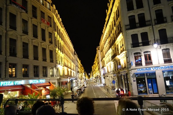 Lyon streets at night