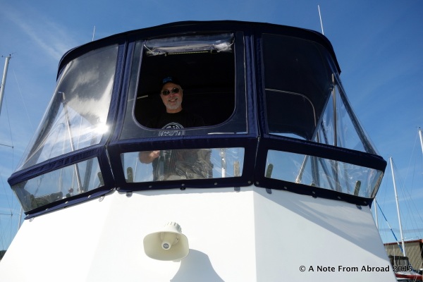 Captain Mark taking us out of the marina at Anacortes, WA