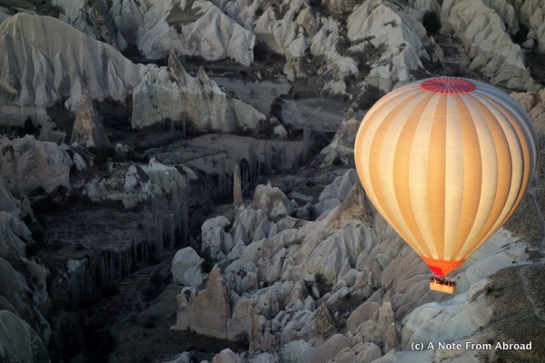 Hot air balloon ride over Cappadocia, Turkey