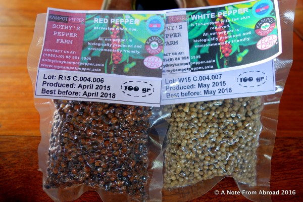 Red and white peppercorns