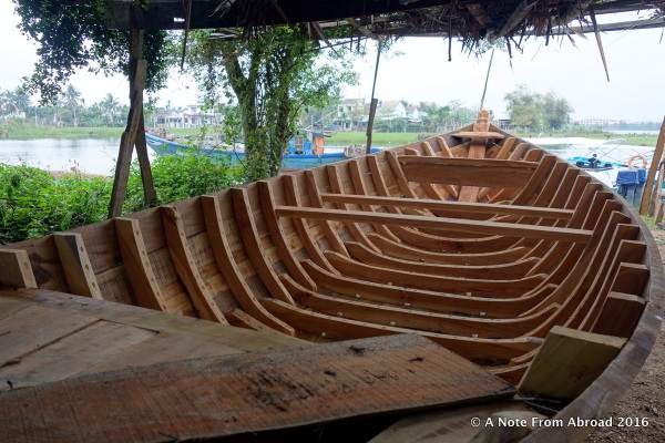 Mahogany boat made by hand