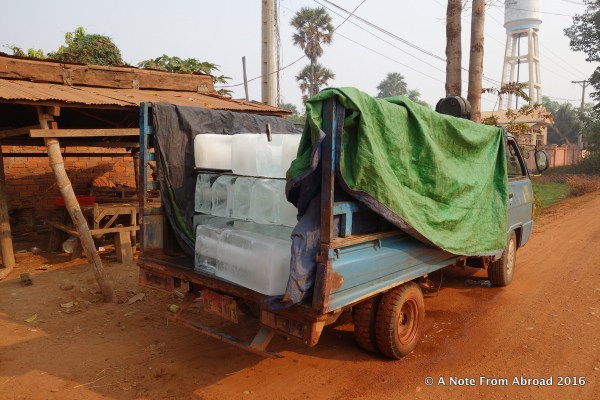 No refrigeration, so ice is sold and delivered to the home via truck