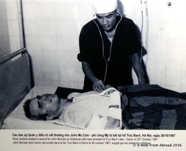John McCain being treated for his injuries while a POW here
