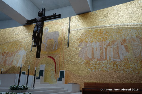 Inside the newer, modern chapel at Fatima