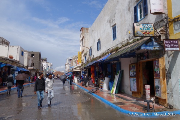 Main street through the medina of Ess after a rainstorm
