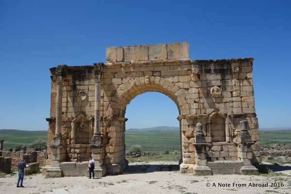 Partially restored ruins at Volubilis
