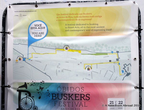 Street map of Obidos. Small and it would be very difficult to get lost here!