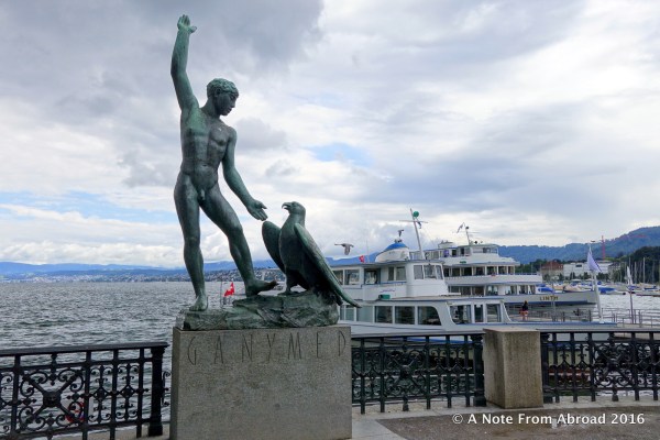 Statue on the shore of Lake Zurich