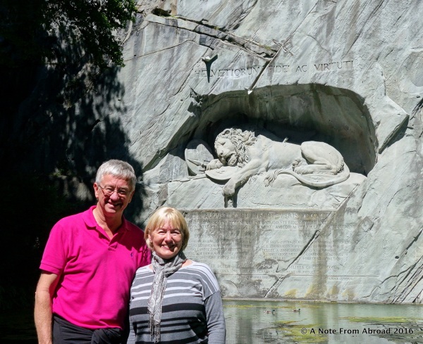 Tim and Joanne at the Lion Monument