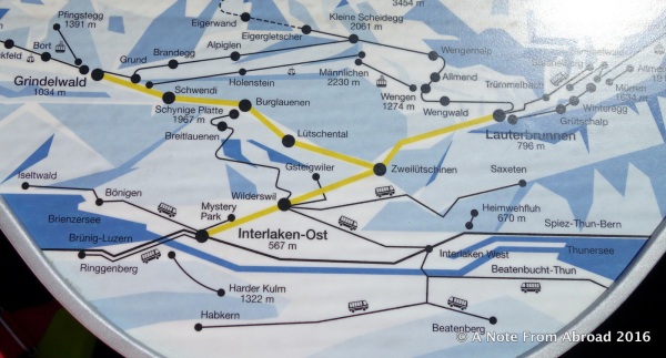Route from Interlaken-Ost to Murren