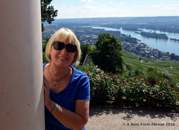 Joanne with the Rhine River in the background