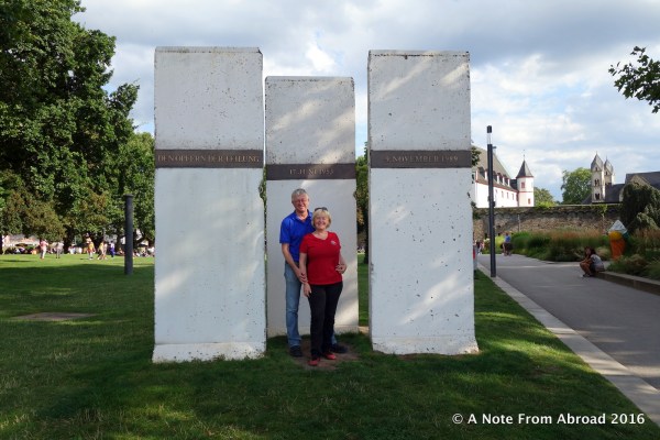 A section of the Berlin Wall is also on display