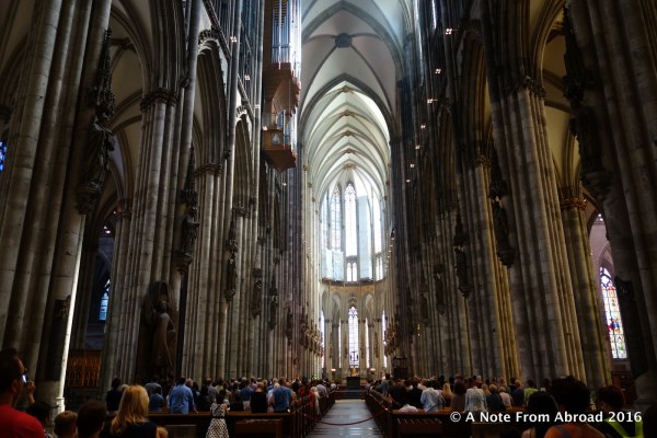 Interior of Cologne Cathedral during a service